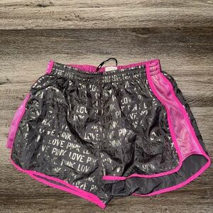 Pink running shorts
